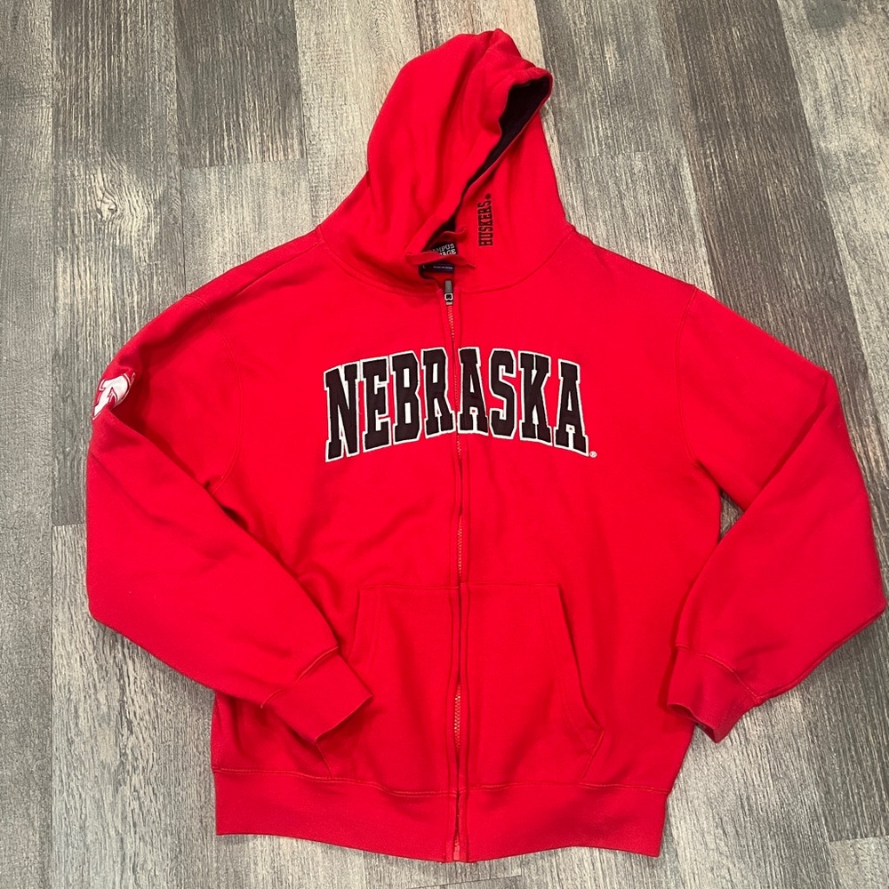Red 90s Vintage Nebraska Hoodie
